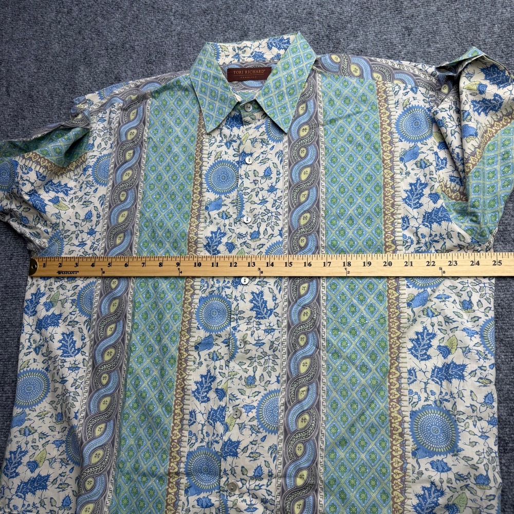 Tori Richard Shirt Mens Large Button Up 100% Cotton Lawn Short Sleeve USA Made - Picture 8 of 10